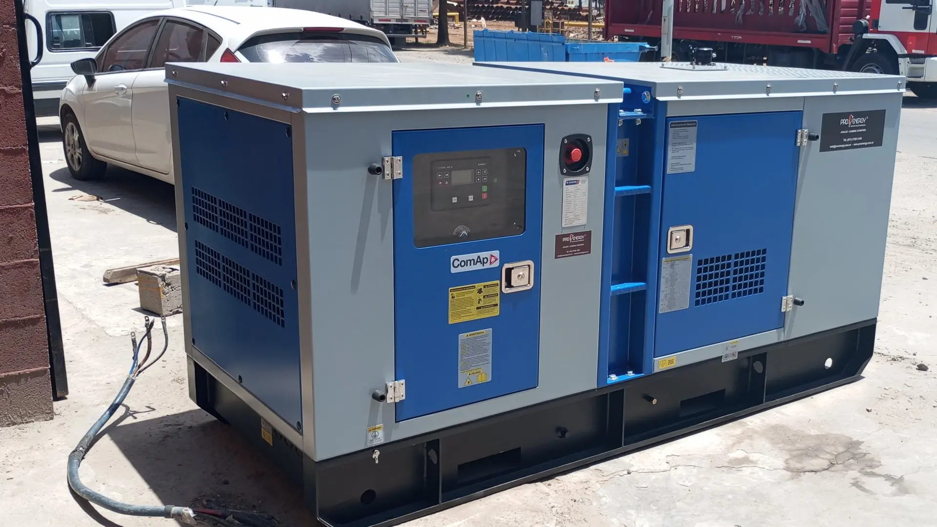 Grupo electrógeno para restaurante instalado en exterior